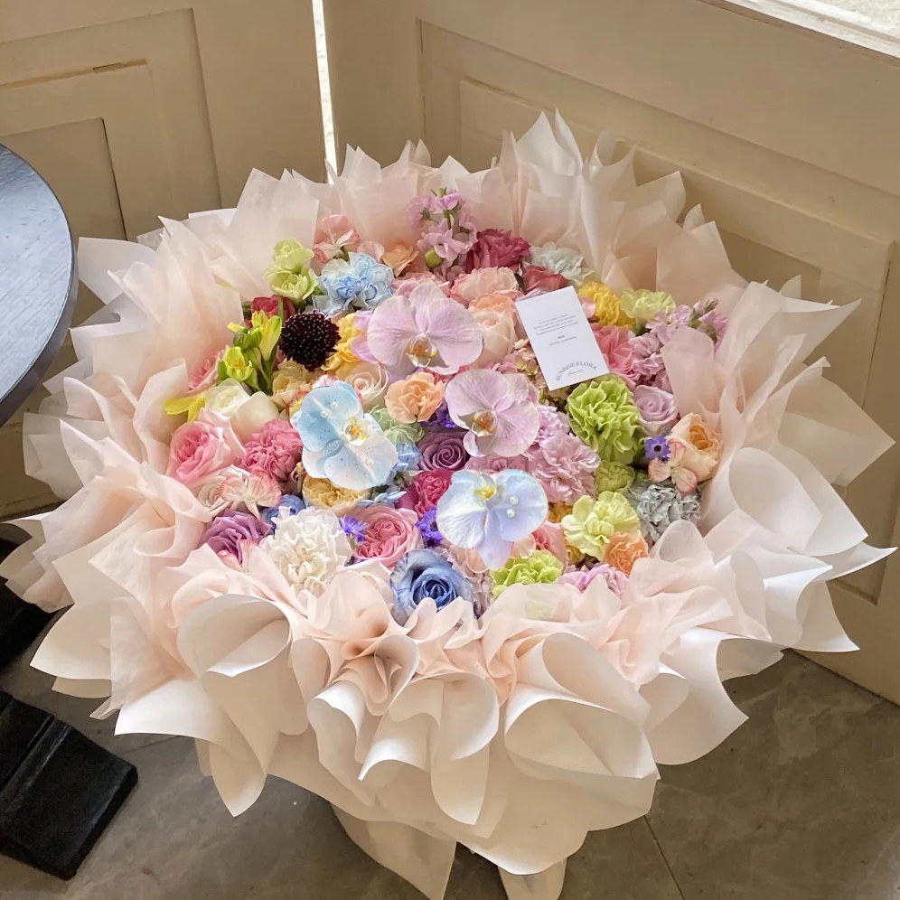 99朵199朵鲜花花束速递同城99朵粉玫瑰花多巴胺鲜花束送情人生日