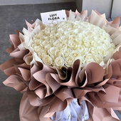 白玫瑰99朵鲜花花束同城配送速递全国广州上海北京花店表白送女友