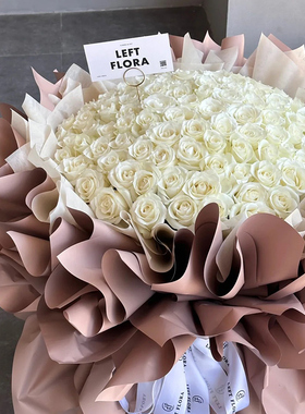 白玫瑰99朵鲜花花束同城配送速递全国广州上海北京花店表白送女友