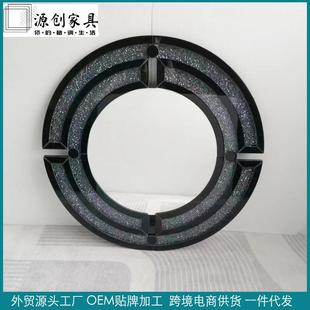 家具碎圆形镜镜卧室玄关尼斯梳妆威尼斯壁钻挂梳妆镜厂家饰面镜厂