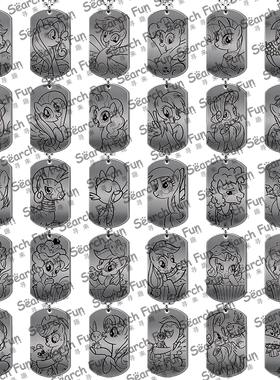 Search Fun正版授权小马宝莉周边友谊魔法系列金属挂牌 狗牌 挂链