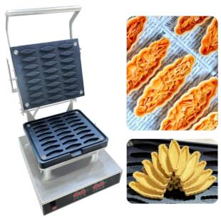 商用船型灌浆曲奇塔壳机24只小船椭圆异形烘焙设备华夫杯蛋挞壳机