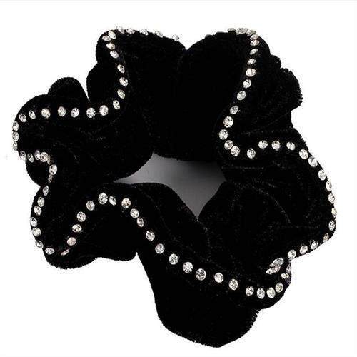 送小礼物黑色职业带钻绒布发圈员工盘发大号头花简约扎马尾发,饰品/流行首饰/时尚饰品新,发饰,淘宝优惠券,粉丝福利购,淘宝优惠卷