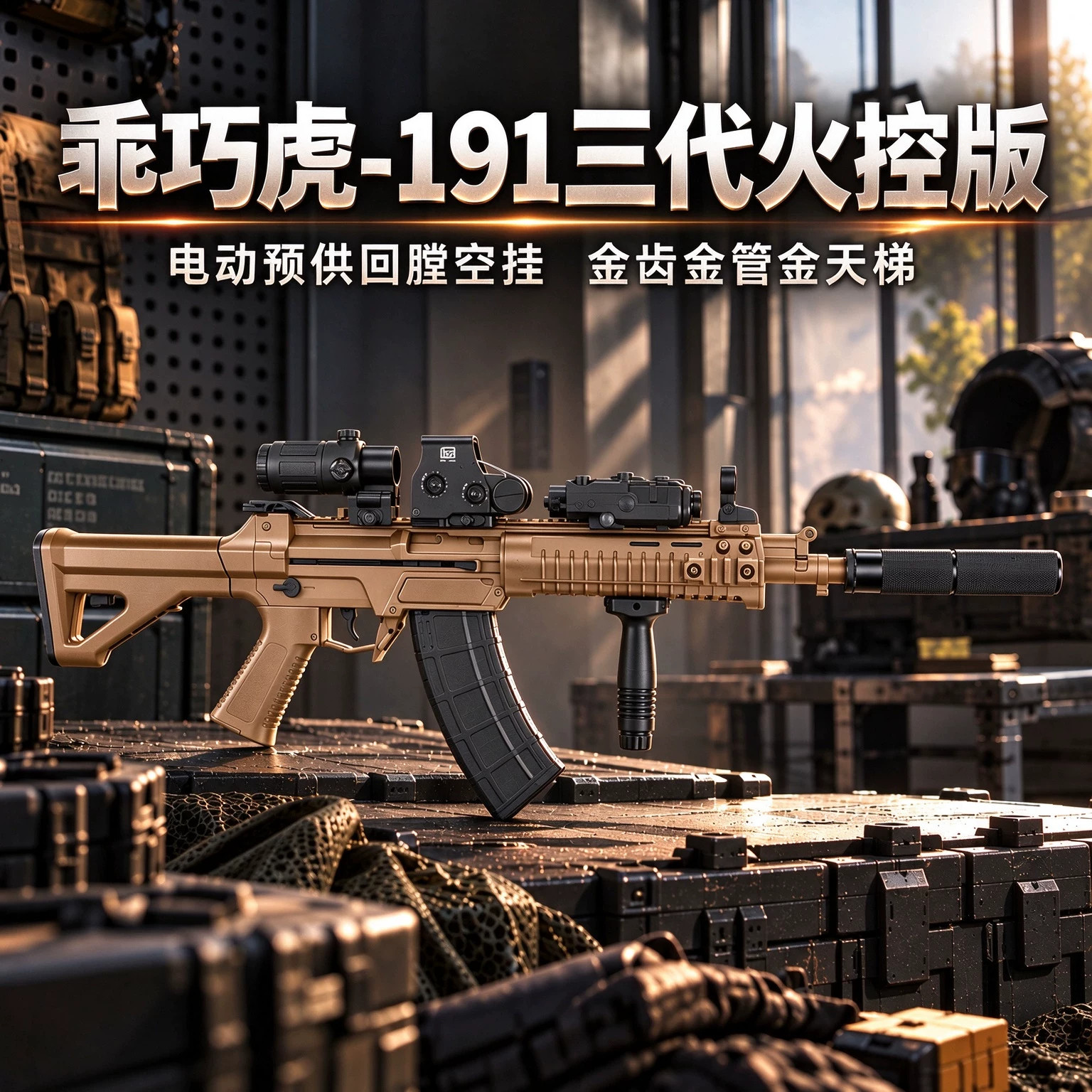 乖巧虎191三代火控电动回膛空挂分体冲锋玩具枪QBZ192吃鸡发射器