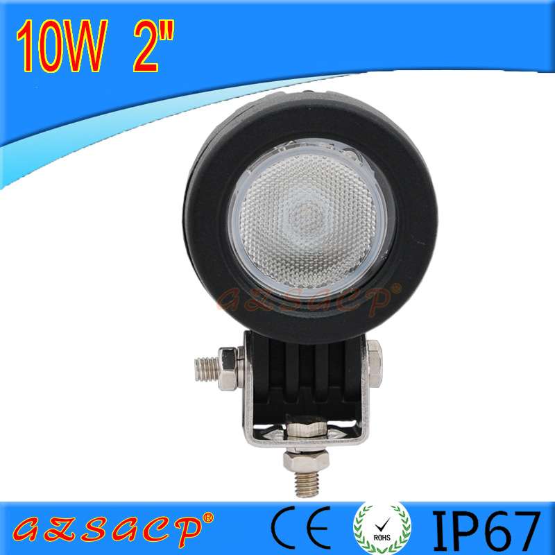 越野车顶灯超亮聚光汽车射灯LED工作灯圆形12V 24V汽车射灯10W