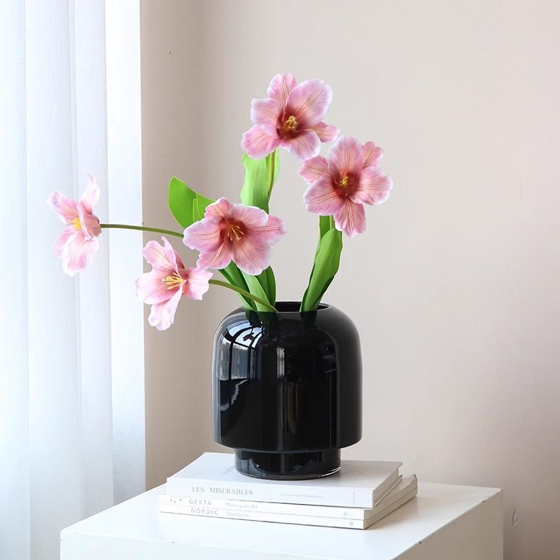 法式中古直筒琉璃花瓶摆件高级感客厅桌面鲜花插花玻璃装饰品花器,电子元器件市场,电线扎带/束线带,淘宝优惠券,粉丝福利购,淘宝优惠卷