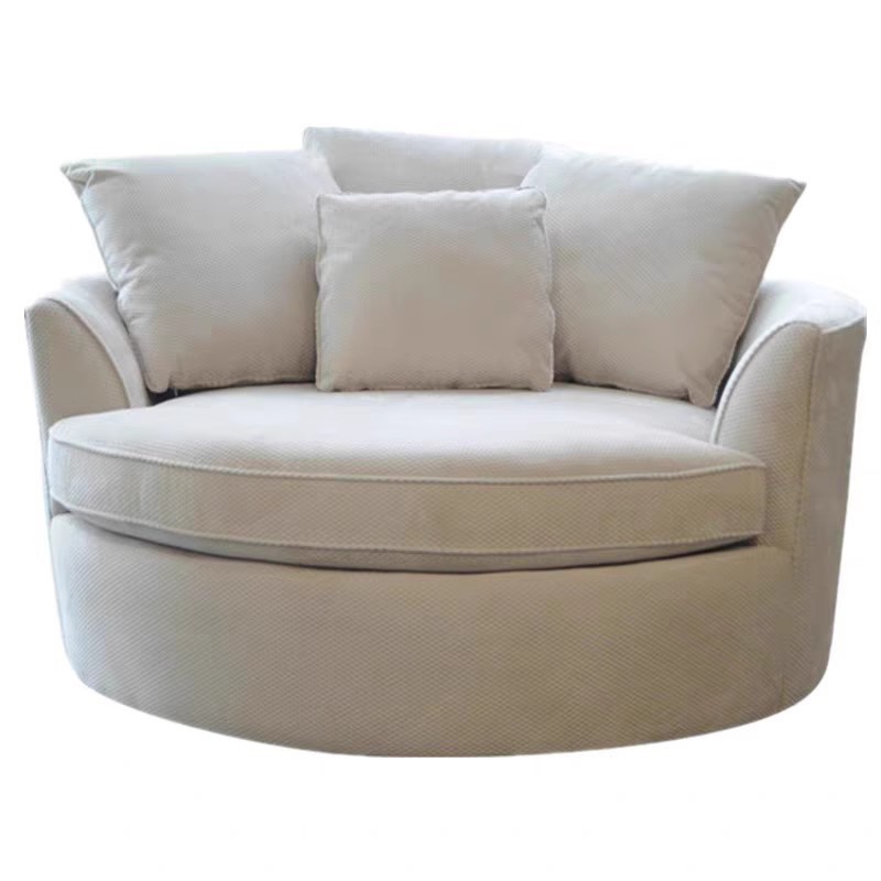 简约现代圆形单人可旋转轻奢沙发北欧客厅布艺弧形意式设计懒人椅