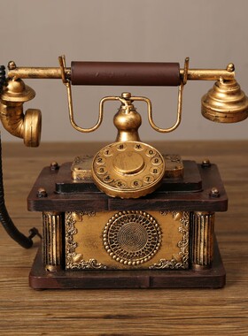复古电话机桌f面小摆件客厅办公室轻奢风酒柜家居装饰品拍照道具