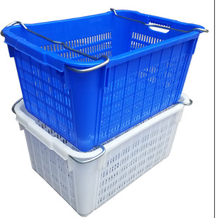 加厚装蔬菜鱼筐水果周转箩筐w特大号塑料框长方形筐子冷库胶框大