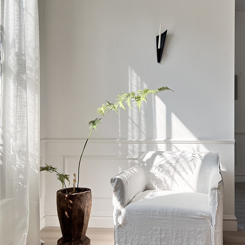 侘寂风绿植落地花器整挖实木桶民宿E茶室造景植物装饰品摆件大花