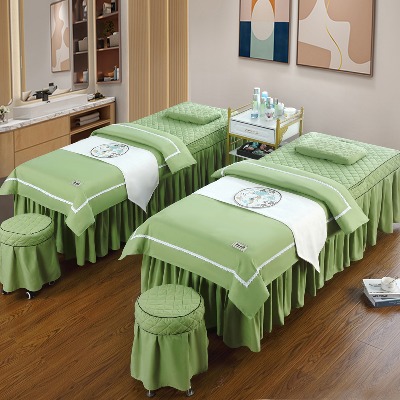 美容床罩四件套欧式简约纯色按摩推拿G理疗床单床套罩加厚定做四