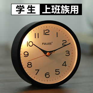 简约静音小型f闹钟学生用上班专用摆台式 钟表儿童床头桌面卧室时