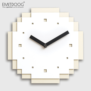 免打孔家a用创意像素挂钟客厅墙面装饰品时钟我的世界钟表桌面摆