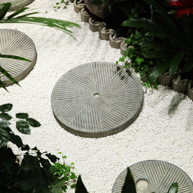 创意花园汀步石室k外庭院草坪露台防滑脚踏石户外园林仿石磨铺路