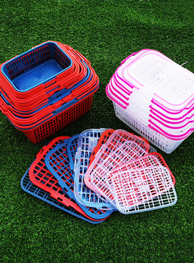 包邮白色熟胶2-12o斤水果采摘篮草莓篮杨梅篮手提篮桑葚采摘筐有