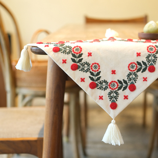 日系复古手工diy羊毛线刺绣水果面包盖布桌N子杯子垫布餐垫材料包