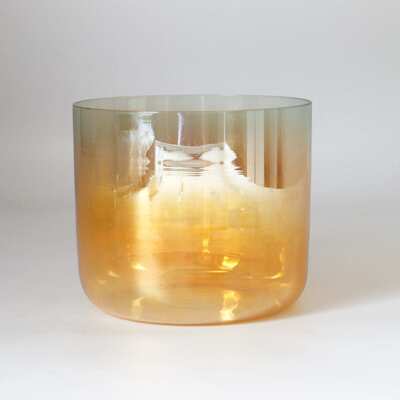 香槟渐变水晶钵 颂钵唱歌碗悠扬深沉慢节奏空灵瑜伽音乐碗