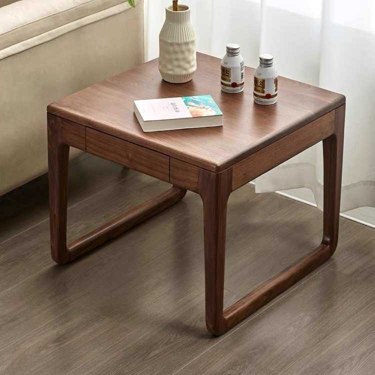 北美黑胡桃木全实木茶几沙发边几角几正方形家用白橡木樱桃木茶桌