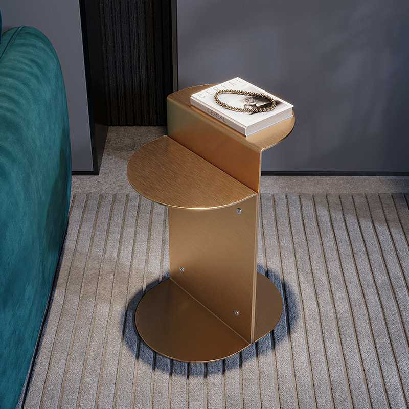 意式极简金属沙发边几小户型客厅简约实木茶几网红款现代轻奢角几