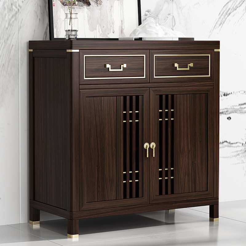 新中式餐边柜现代简约实木玄关柜储物柜茶水柜碗柜收纳柜整装