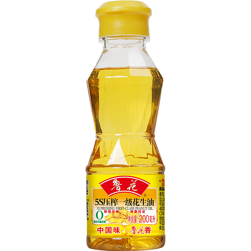 鲁花5S压榨一级花生油200ml物理压榨 食用油 粮油 煎、炒、烹、炸