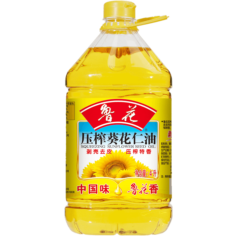 鲁花压榨葵花仁油4L 葵花籽油 食用油  粮油  煎炒烹炸