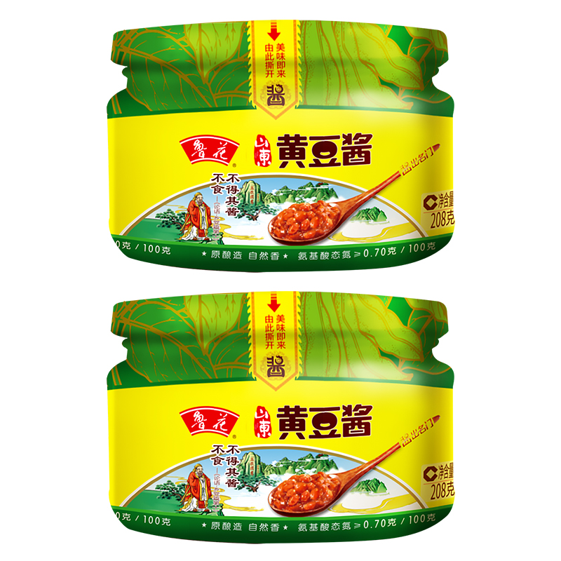 鲁花黄豆酱208g*2 炒菜 拌面 炒饭 蘸酱 原酿造 自然香