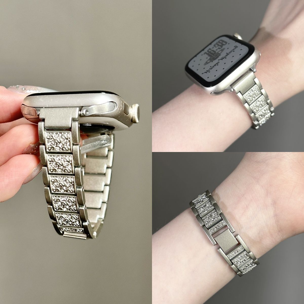 适用小米手环9表带pro/8pro金属红米watch5表带4满钻三株钢带高级