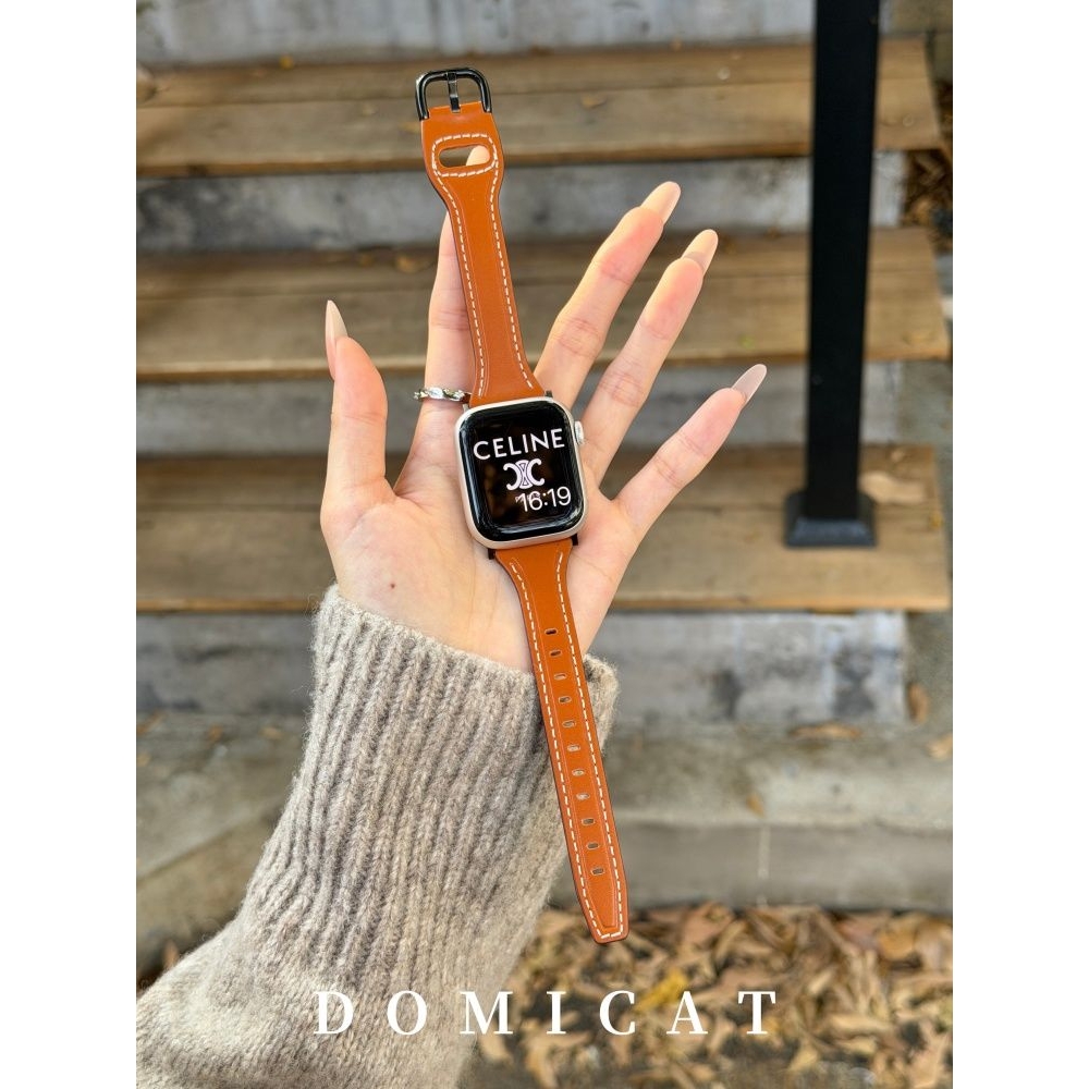 适用苹果s11/s10小蛮腰皮质表带小米98pro红米6华为fit43/vivoGT2