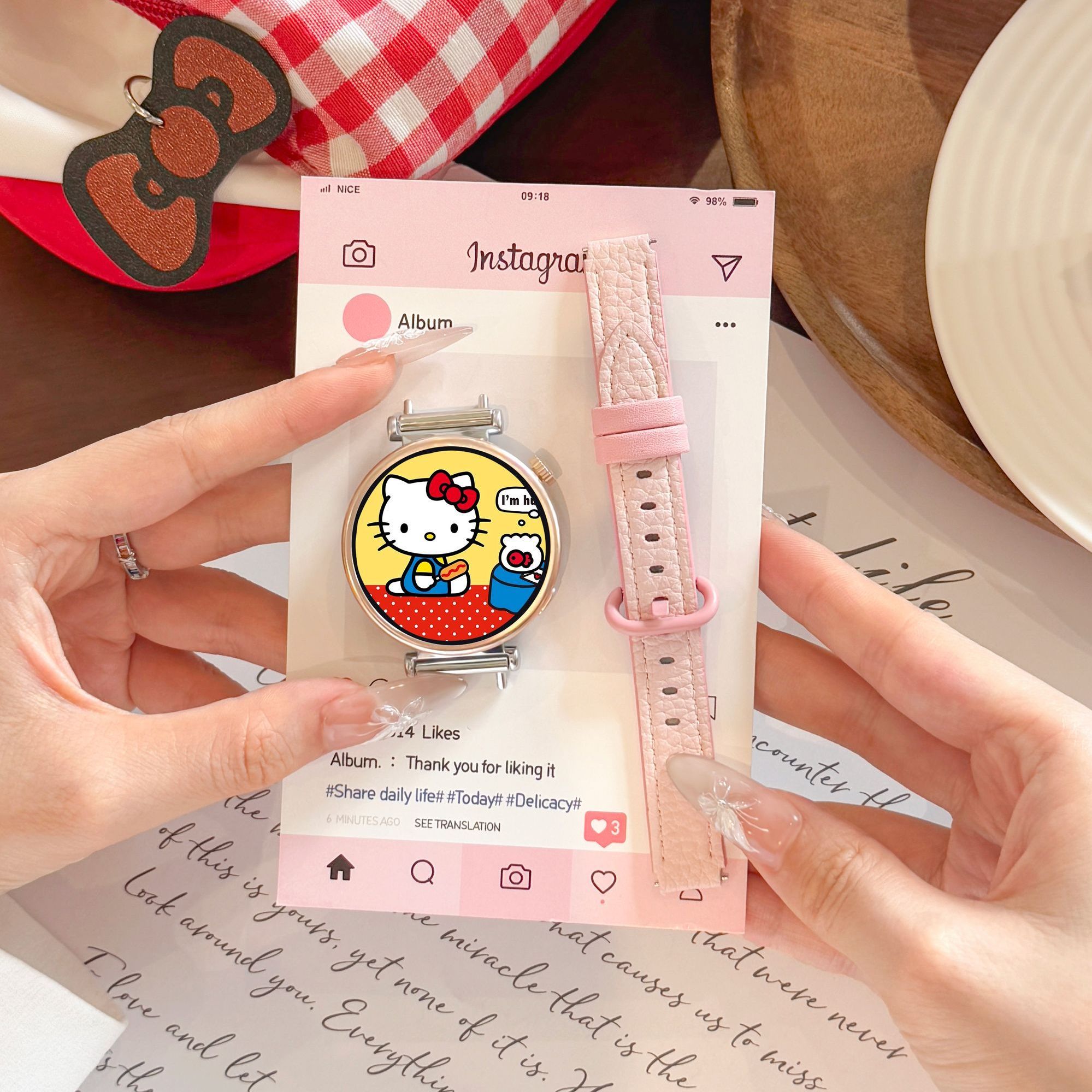 适用华为gt5表带GT4手表皮质细款watch5Pro/gt3小众拼色女款腕带