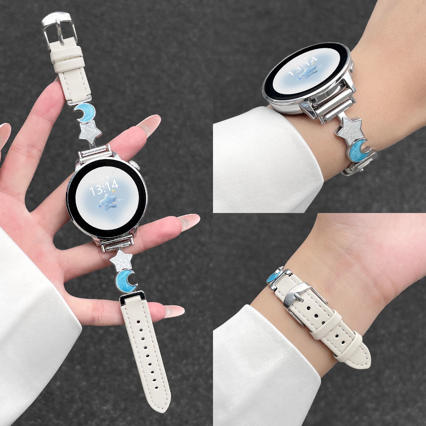 适用oppo手表watchx2mini表带皮质星月链S/X2手表4pro秋冬3/se女