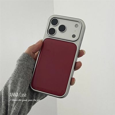 秋冬显白酒红适用苹果17promax手机壳iPhone16女款1514131211pro