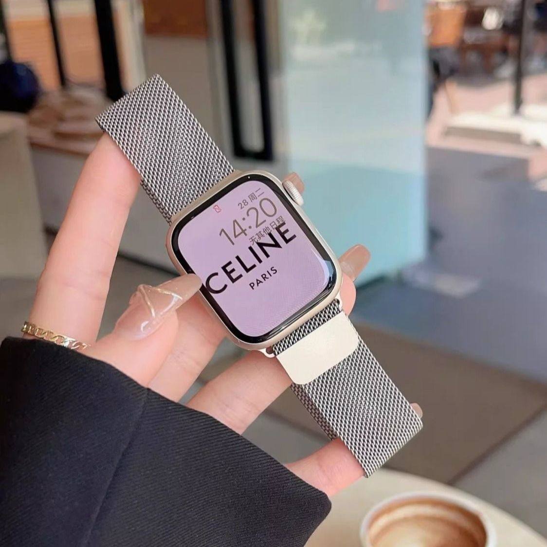 iwatch9苹果手表表带米兰尼斯s8金属磁吸运动s7表链ultra高级男女,手表,配件,淘宝优惠券,粉丝福利购,淘宝优惠卷