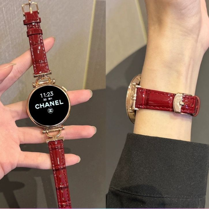 适用gt6华为表带皮质竹节gt5高级gt4女款watch细款gt3/2荣耀GS3/4