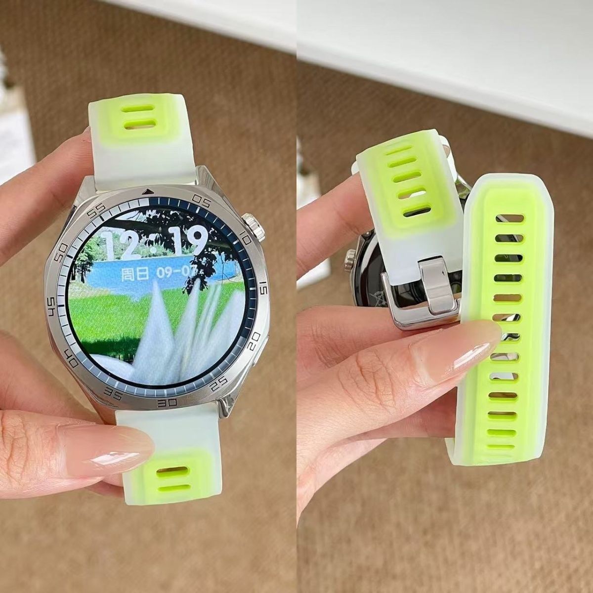 适用华为GT6冰川液态硅胶表带watch5/4pro撞色运动gt5/4/3/2e荣耀