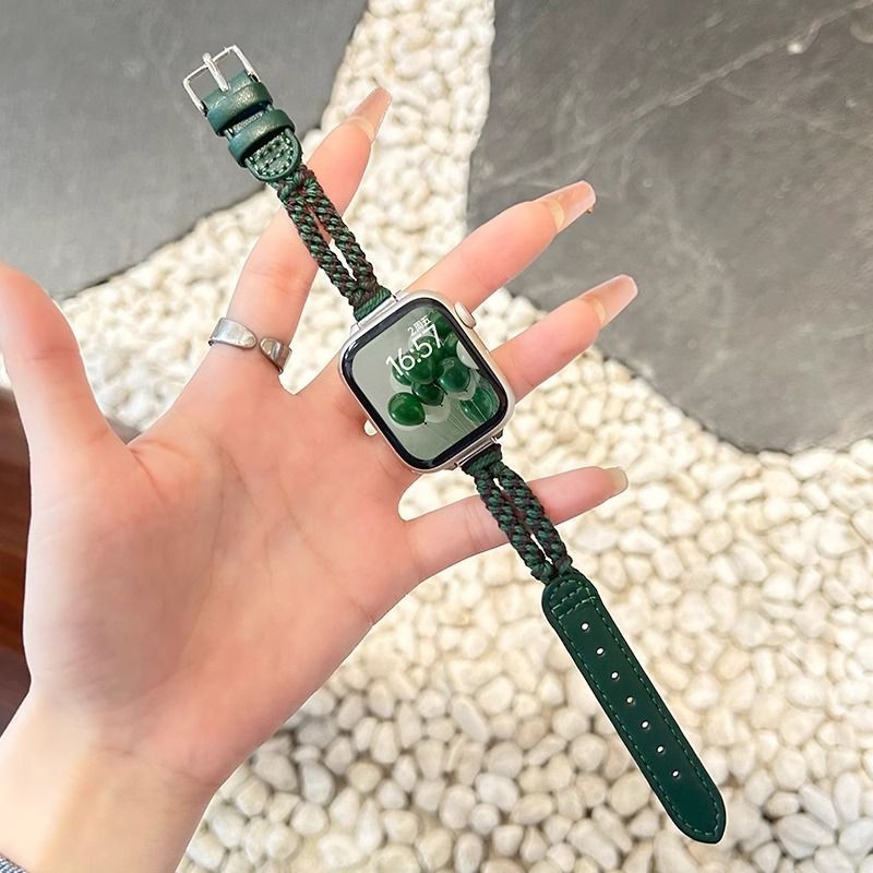 适用AppleWatchs11/10个性表带创意iWatchs9/8苹果手表新中式编绳