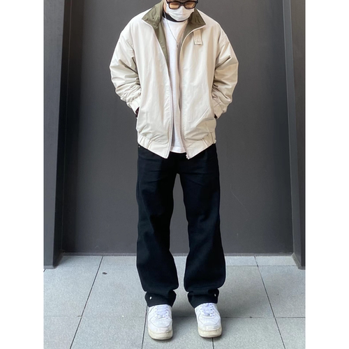 98SQUID美式撞钉黑色牛仔裤男