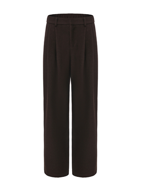 PINZ HOW醋酸绵羊毛混纺毛呢橡筋腰弹力高奢老钱风西装裤长款西裤