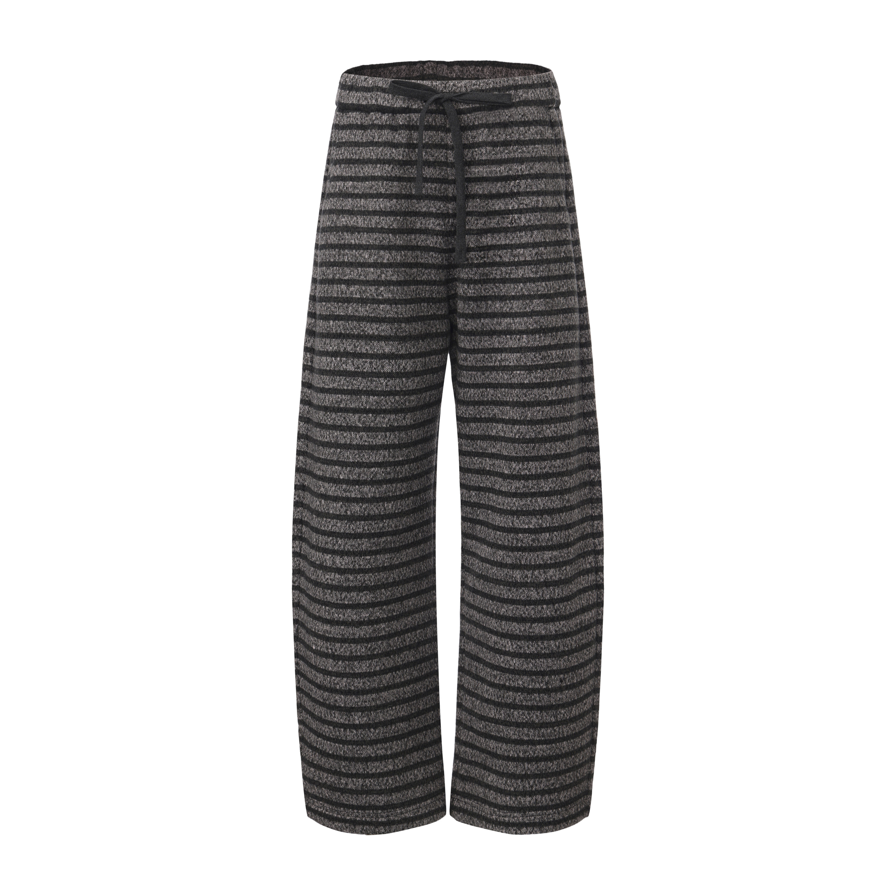 PINZ HOW麻灰色条纹粗针毛衣面料复合奥粒绒弯刀款高奢老钱风卫裤,女装/女士精品,卫裤,淘宝优惠券,粉丝福利购,淘宝优惠卷