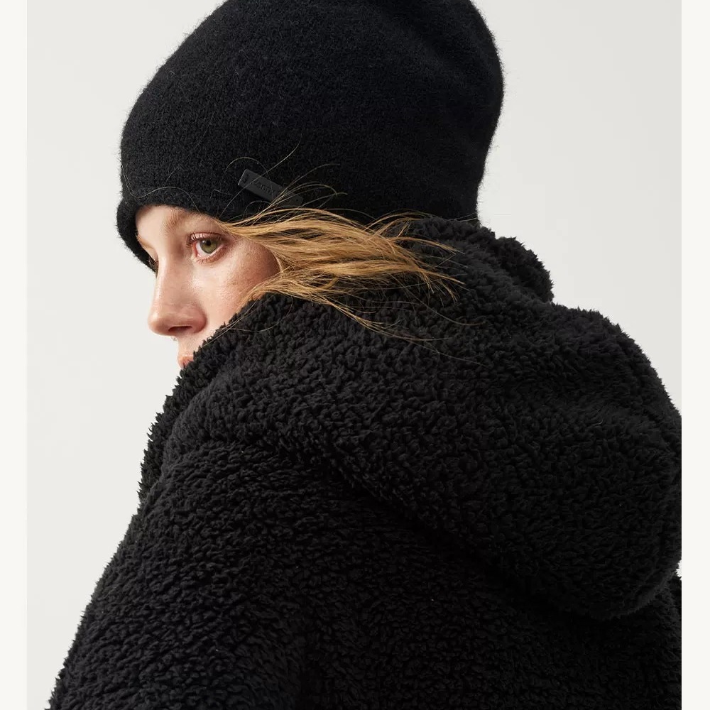 PINZHOW绵羊毛混纺加厚堆堆帽