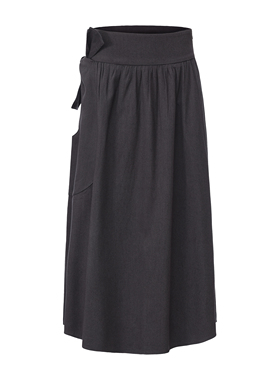 PINZ HOW原创设计棉羊毛混纺超柔软高端衬衫面料大扭结口袋半身裙