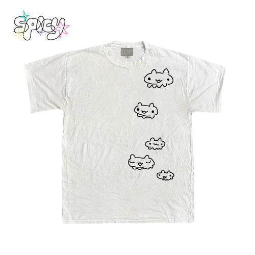金枪小鱼 异形猫猫kawaii印花短袖休闲日常T恤圆领个性Y2K可爱ins