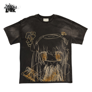 无性别穿搭宽松垮掉派短袖 插画师原创 百搭冷淡风 standard Non