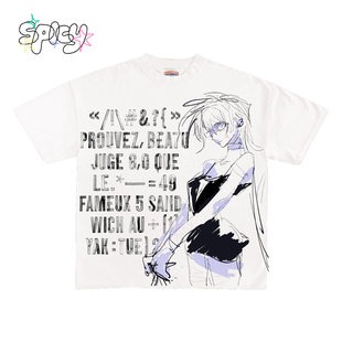 T恤创意vintage 明日香动漫风涂鸦亚文化小众短袖 Non standard