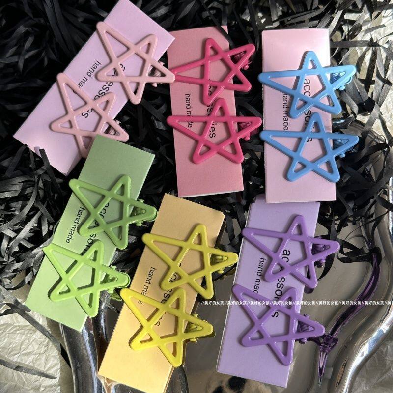 多巴胺彩色星星发夹女侧边刘海女图片