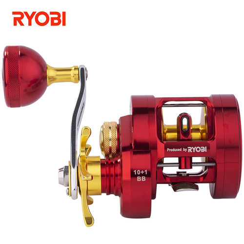 RYOBI/利优比鲨王鼓轮全金属防炸线路亚近海打黑鱼线轮可视锚鱼轮