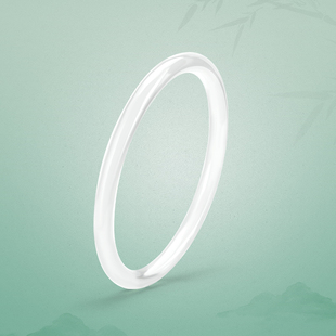 周大生官方白月光玉髓手镯荔枝冻叮当镯女细镯玉镯子正品 生日礼物