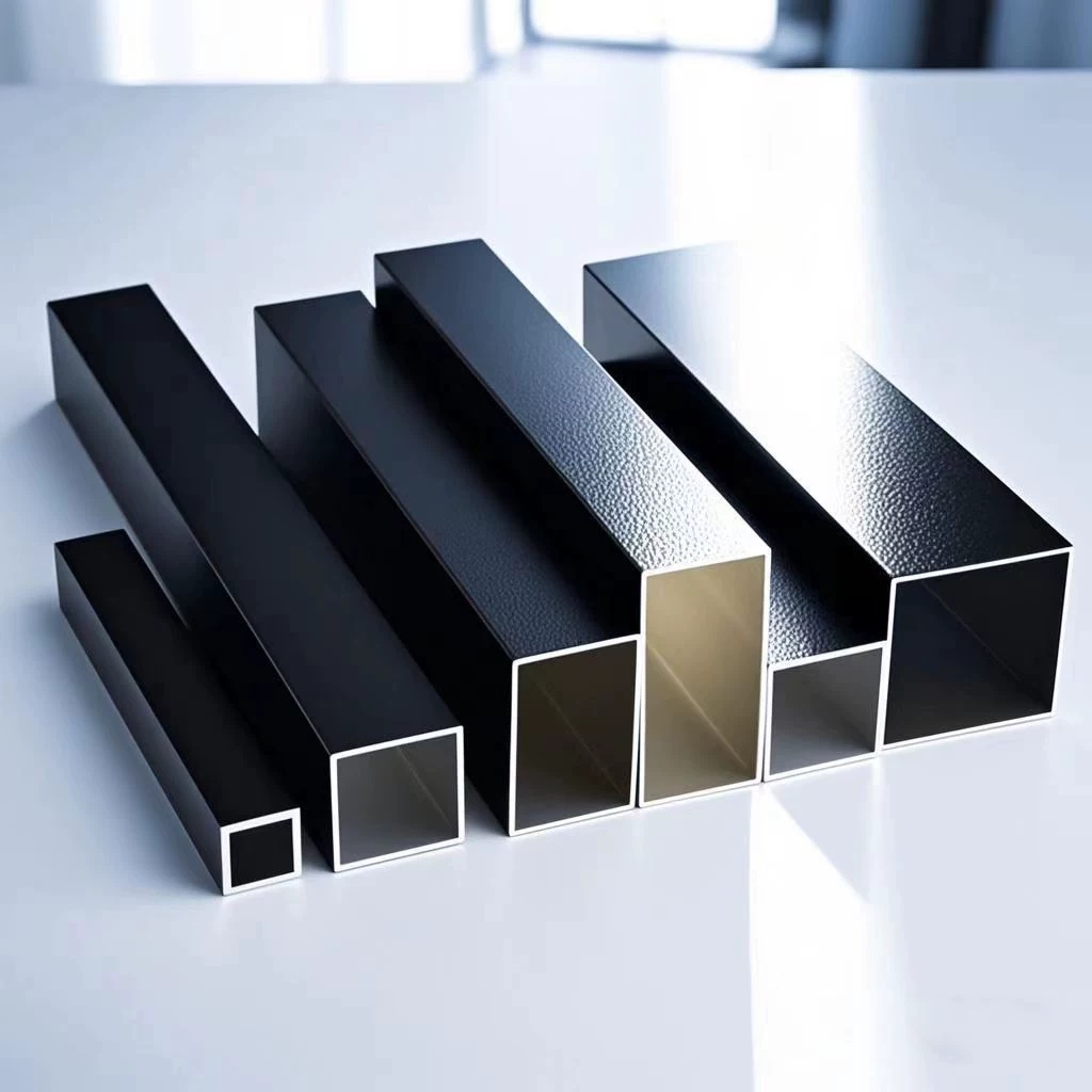 现货铝合金磨砂黑色方管6063薄厚扁管矩形管