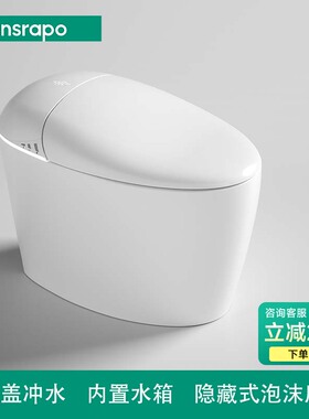 德国汉斯hansrapo新款智能马桶虹吸式隐藏泡沫盾合盖冲水有水箱