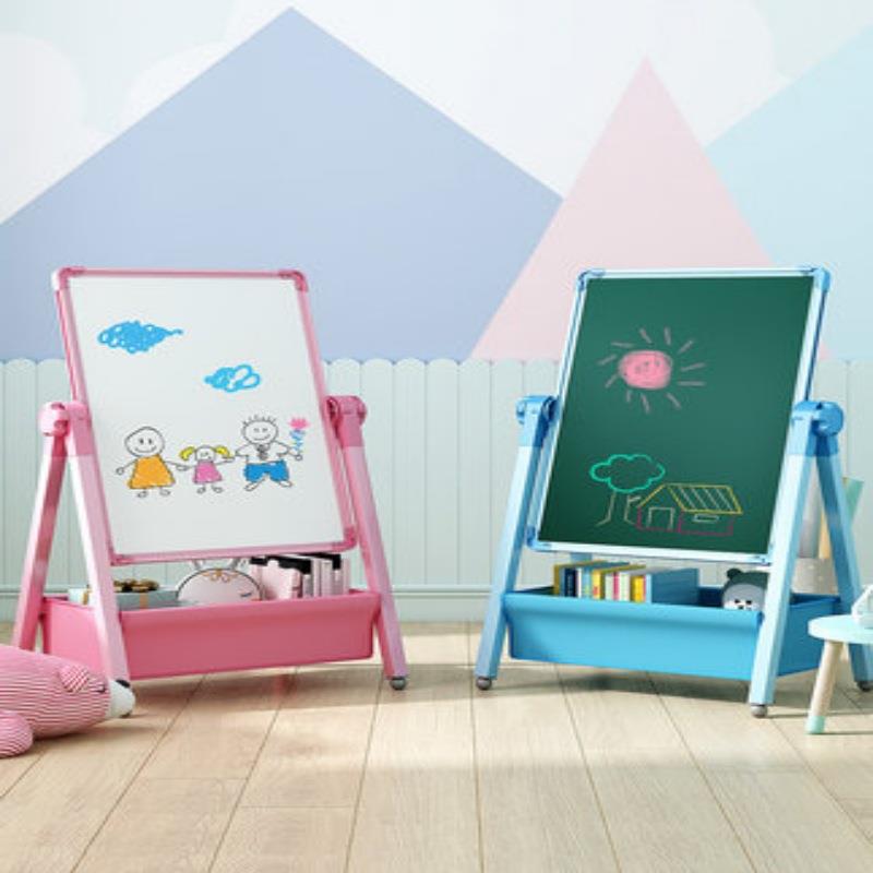 双面磁性多功能小黑板家用教学儿童画板支架式无尘可擦白板写字板